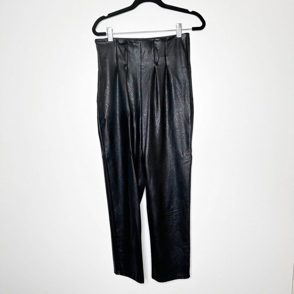 Commando Faux Leather Paper Bag Pants No Belt Women's Black Size XS EUC - Picture 3 of 6
